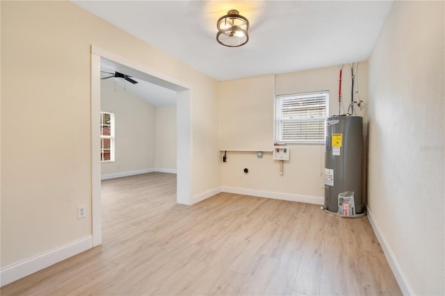 utility room with electric water heater