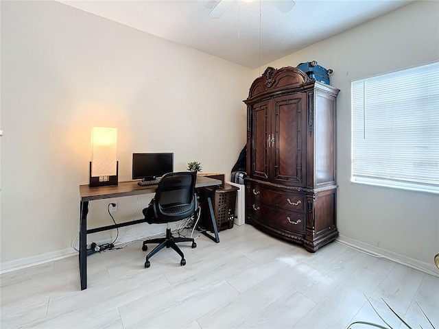 office featuring ceiling fan