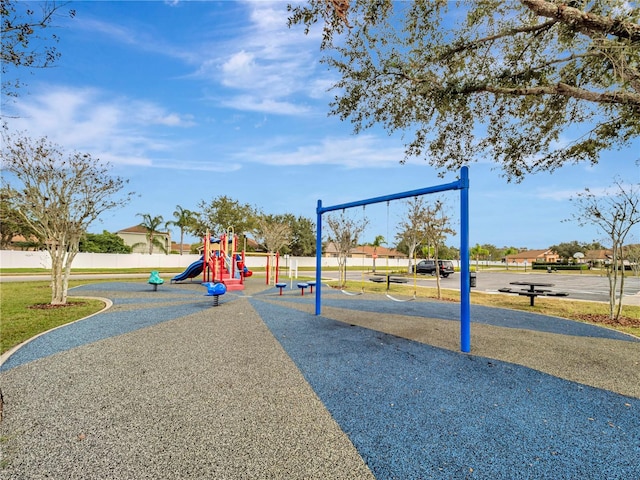 community playground with fence