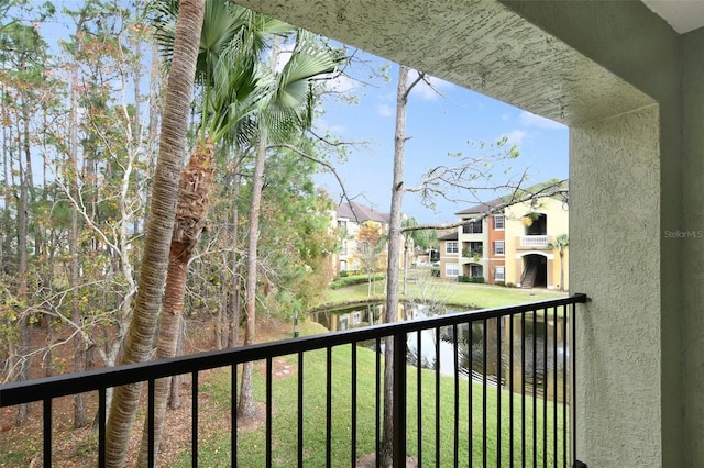 balcony with a water view