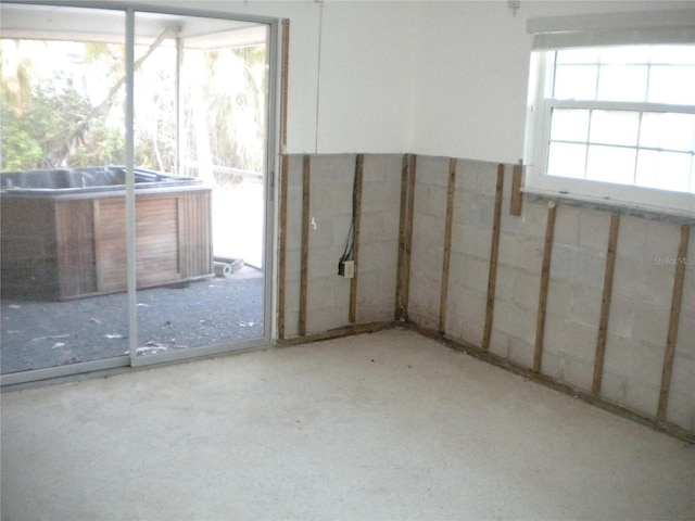 spare room featuring plenty of natural light