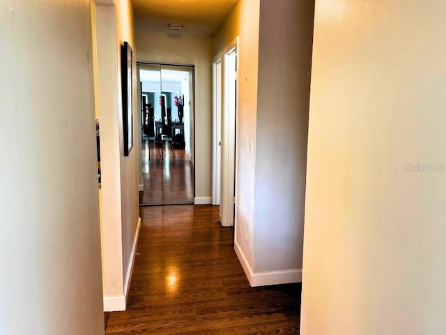 hall featuring dark hardwood / wood-style flooring