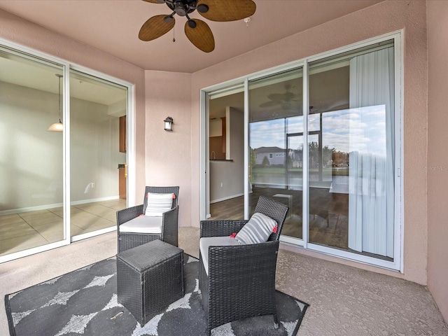 view of patio / terrace with ceiling fan