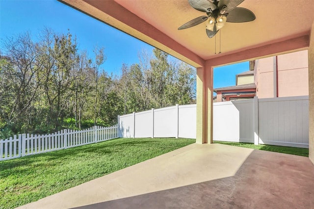 view of patio / terrace with ceiling fan