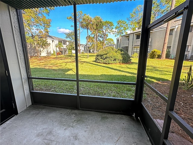 view of unfurnished sunroom