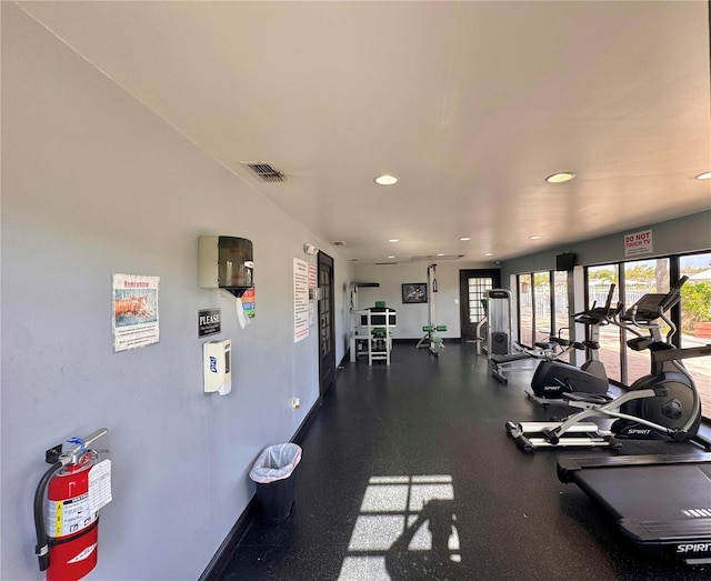 view of exercise room