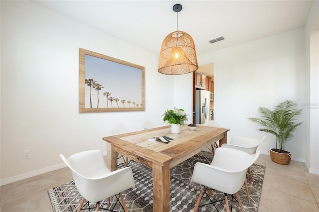 view of tiled dining room