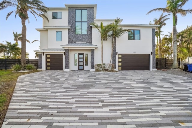 view of front of house with a garage