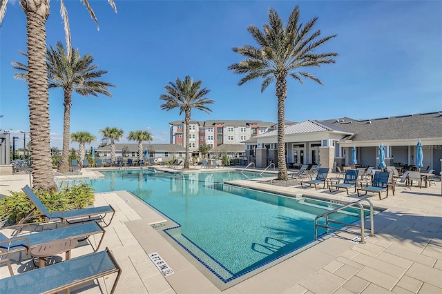 view of pool featuring a patio area