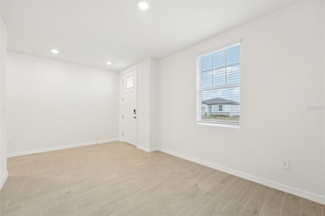 empty room featuring light wood-type flooring