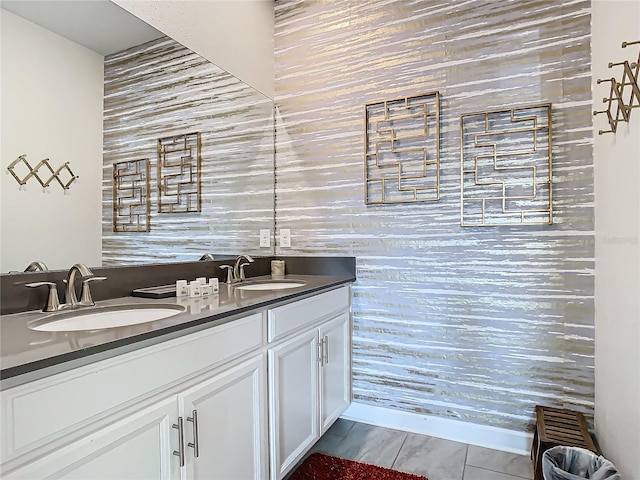 bathroom featuring tile patterned floors and vanity