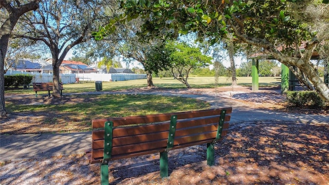 view of community with a yard