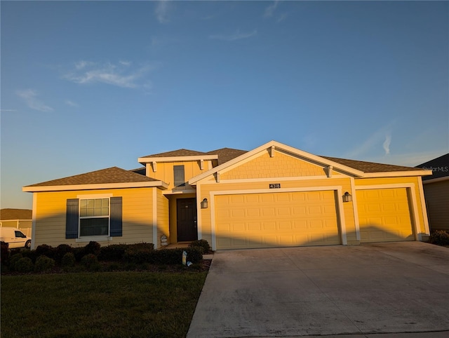 view of front of home featuring a garage