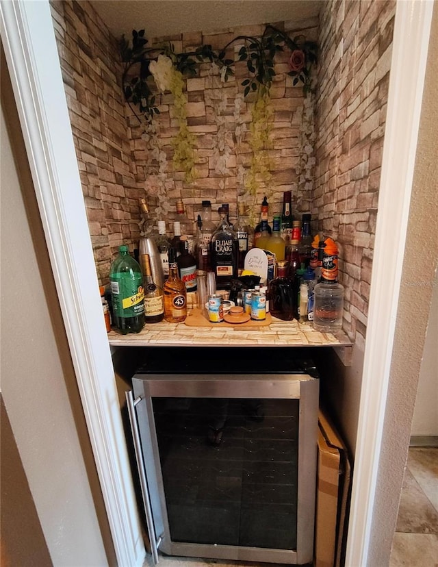 bar featuring wine cooler