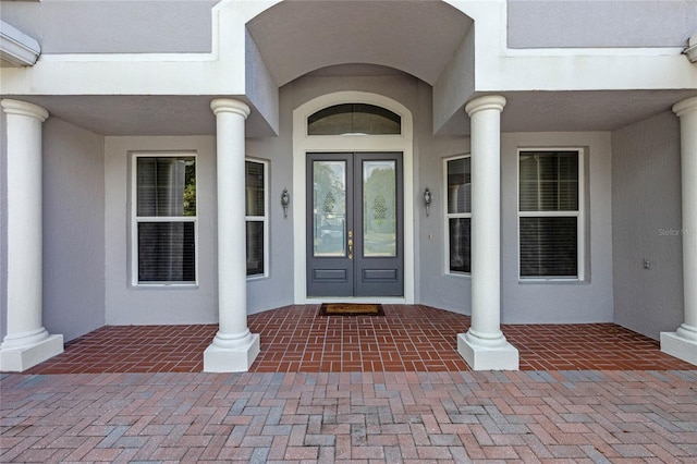 property entrance with french doors