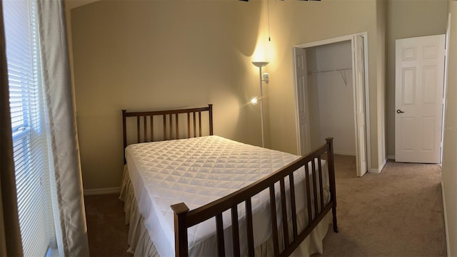 carpeted bedroom featuring a closet