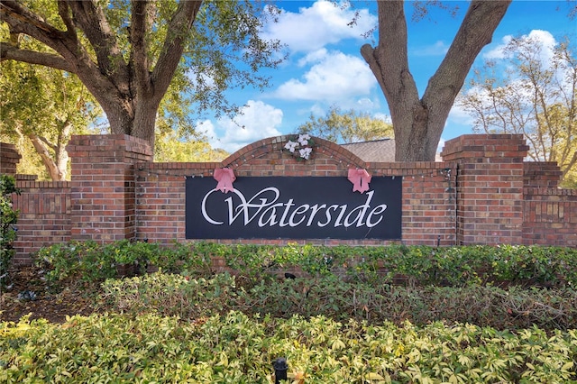 view of community sign