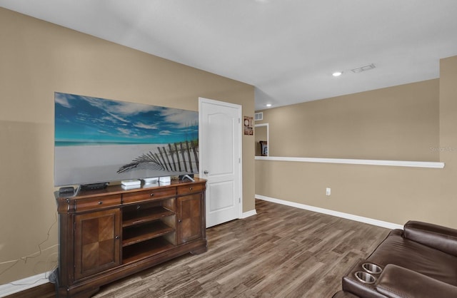 living room featuring wood-type flooring