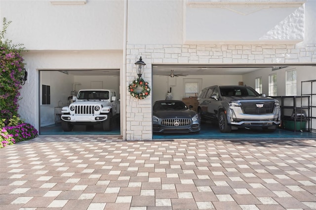 garage featuring electric panel