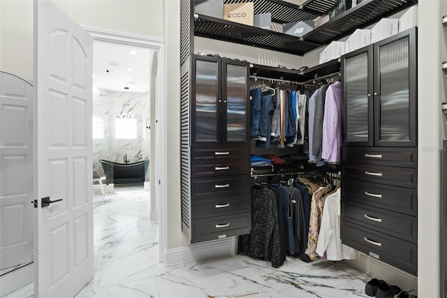 view of walk in closet