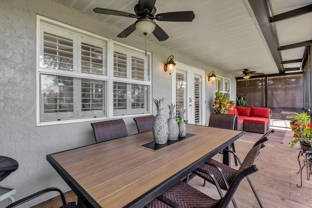 view of patio / terrace with ceiling fan