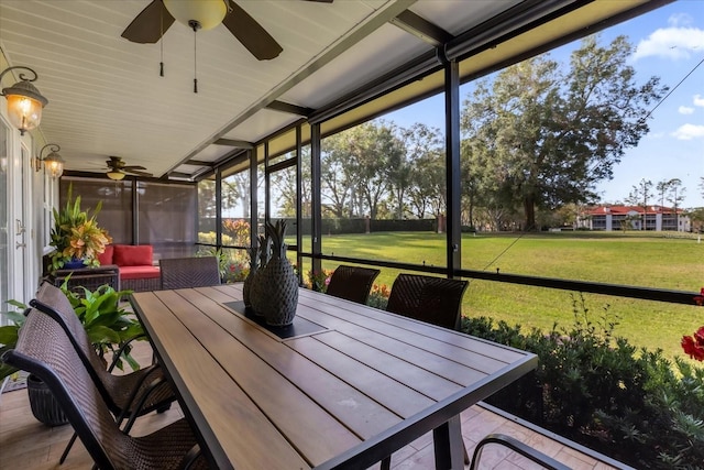 view of sunroom