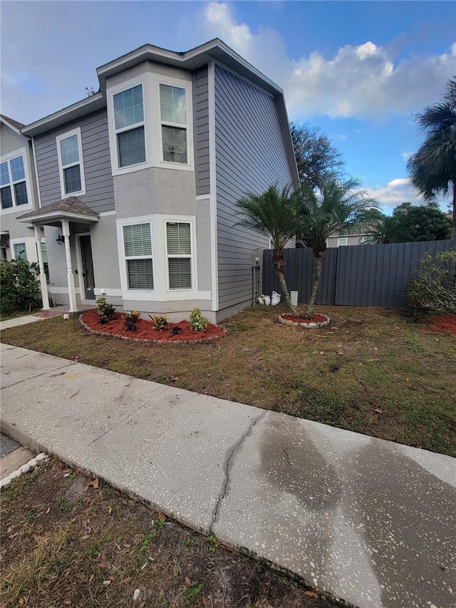 view of front of house with a front yard