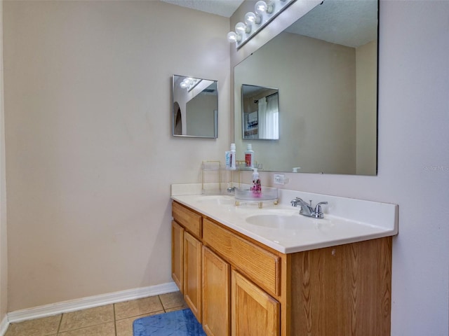 bathroom featuring vanity and tile patterned floors