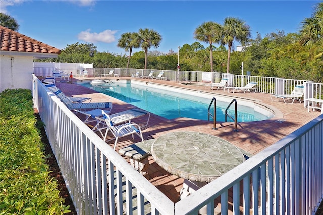 view of pool with a patio area