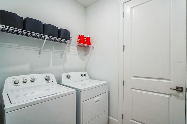 laundry area with washer and dryer