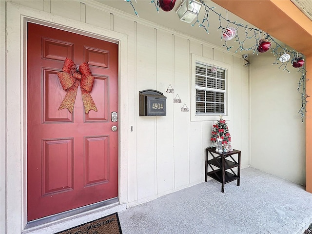 view of doorway to property