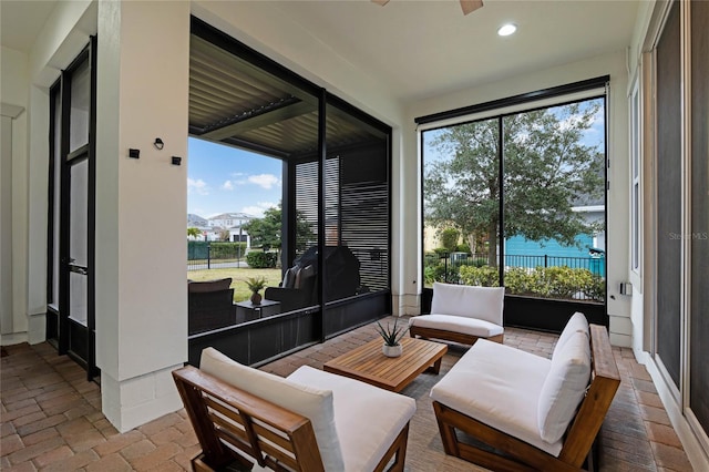 view of sunroom