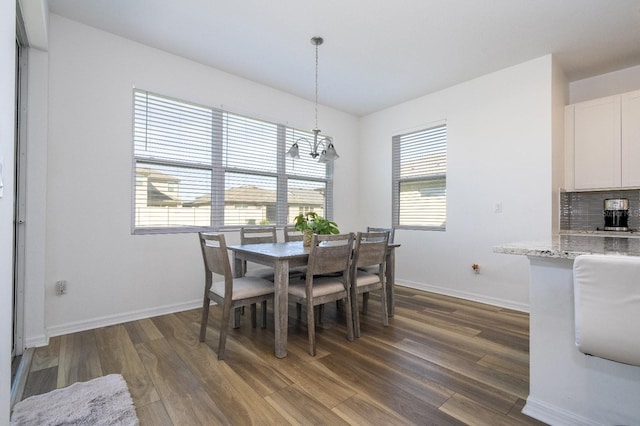 dining room featuring dark hardwood / wood-style flooring