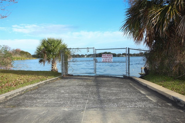 exterior space featuring a water view