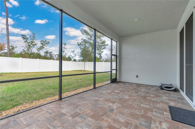 view of unfurnished sunroom