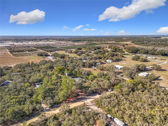 birds eye view of property with a rural view