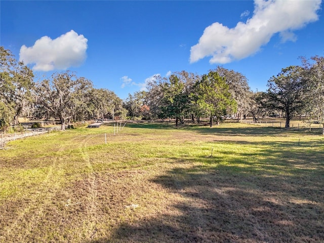 view of yard featuring a rural view