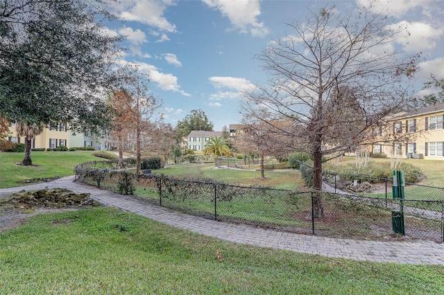 view of community featuring a yard