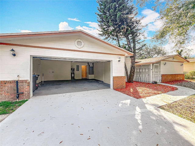 garage with driveway