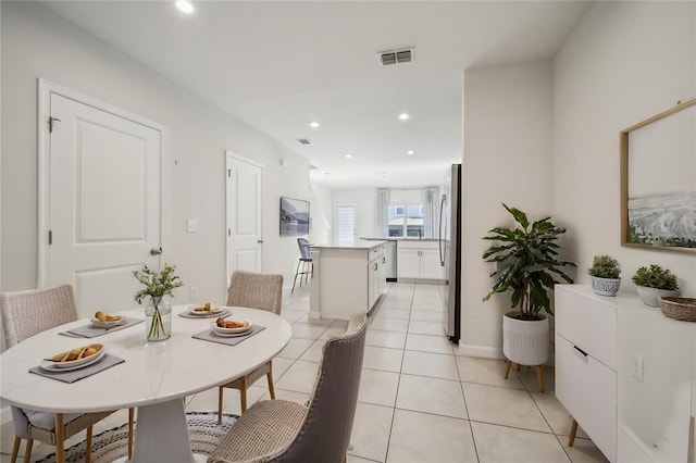 view of tiled dining room