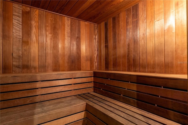 view of sauna