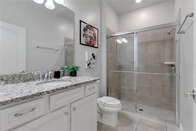 7424 Oakmoss Loop, Davenport, FL 33837 - full bath featuring vanity, tile patterned floors, and a shower stall