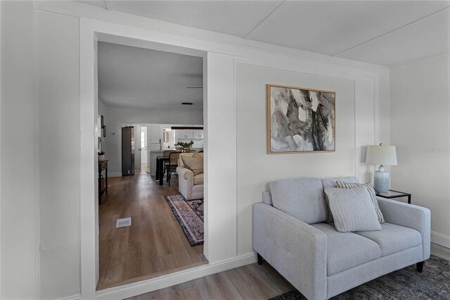 living room featuring wood-type flooring