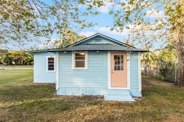 exterior space featuring a yard