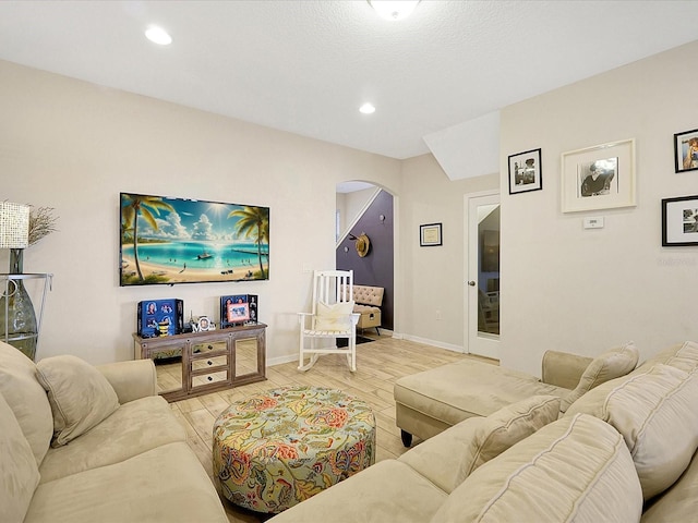 living room featuring wood-type flooring