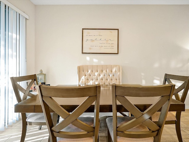 view of tiled dining area