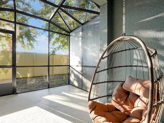 view of unfurnished sunroom