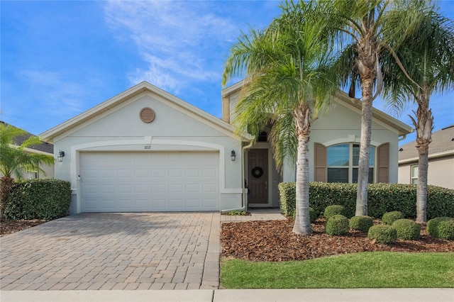 view of front of home with a garage