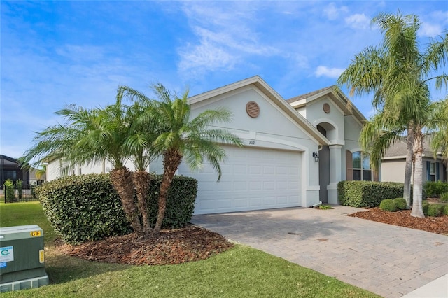 view of front of house with a garage