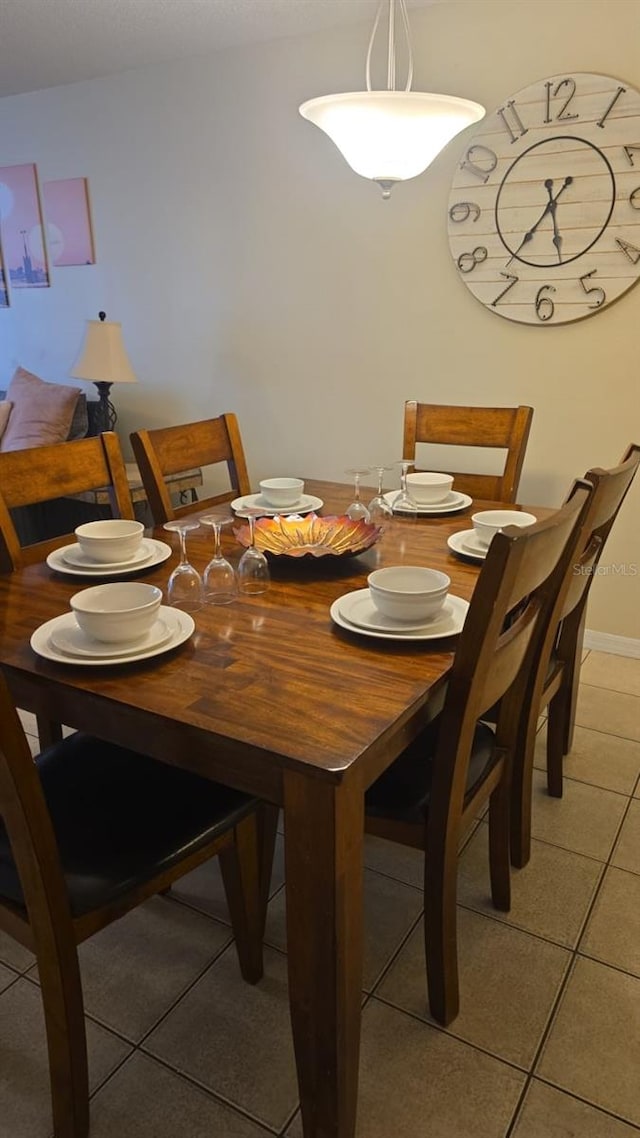 view of tiled dining space